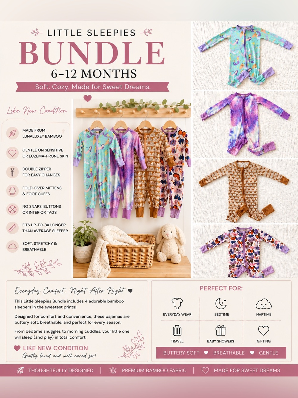 Little Sleepies Bundle 6-12 Months